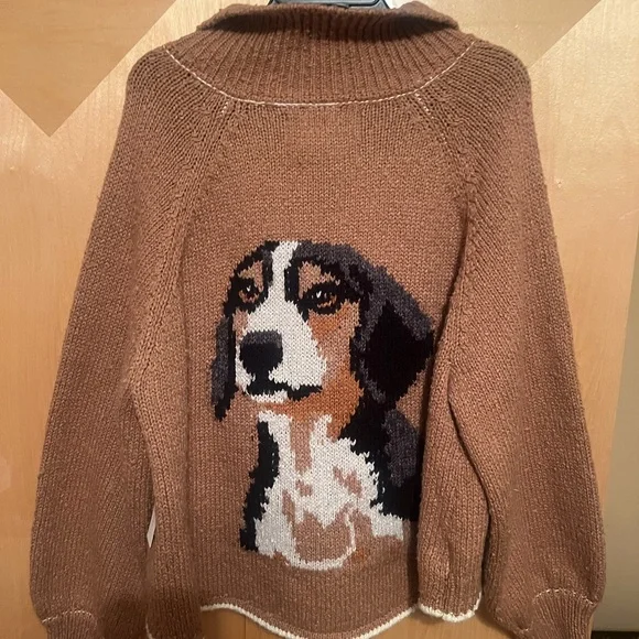 Anthropologie Tan Dog Sweater with Beagle Design - Picture 2 of 4